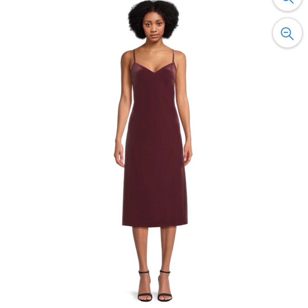 Time & Tru Womens Velvet Slip Dress in Plum Sizes: Small or Large